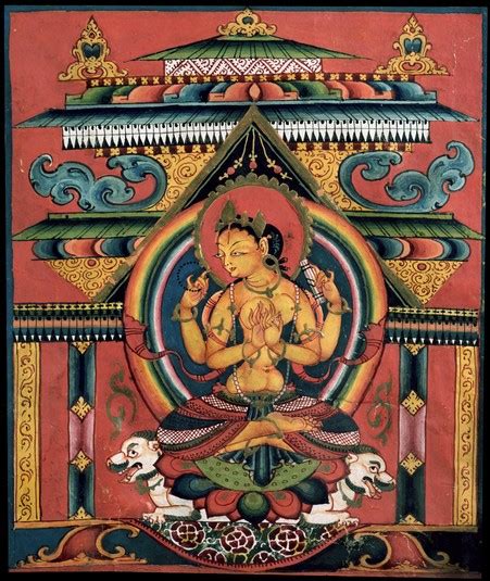 Prajnaparamita Buddhist Deity Yellow 4 Hands Himalayan Art