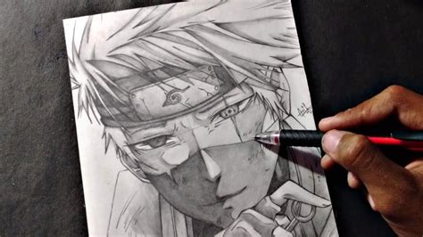 Drawing Kakashi Hatake Naruto One Pencil Drawing Youtube