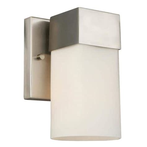 Eglo Ciara Springs 45 In W X 701 In H 1 Light Brushed Nickel Wall Sconce With White Glass