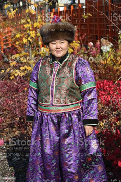 Woman In Traditional National Buryat Costume Mongol Dress Beautiful