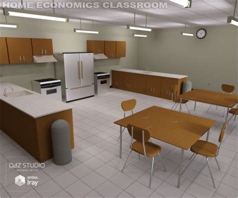 Home Economics Classroom Poser Ds And Obj 3d Models For Daz Studio