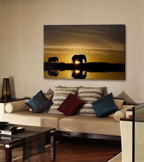 African Elephant Sunset African Themed Living Room African Living
