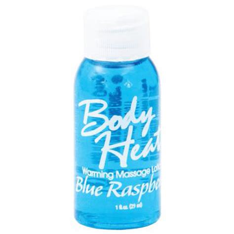 body heat warming massage lotion blue raspberry 1oz