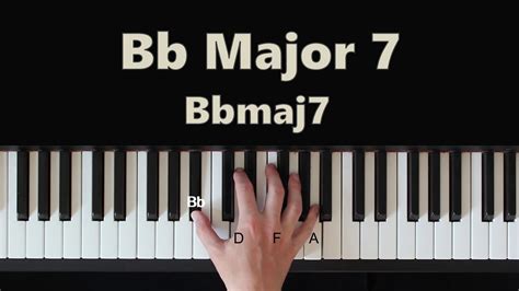How To Play Bb Major 7 Bbmaj7 Chord On Piano Youtube