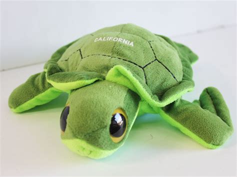 Green Turtle Plush Sea Life Stuffed Animal California Seashell Co
