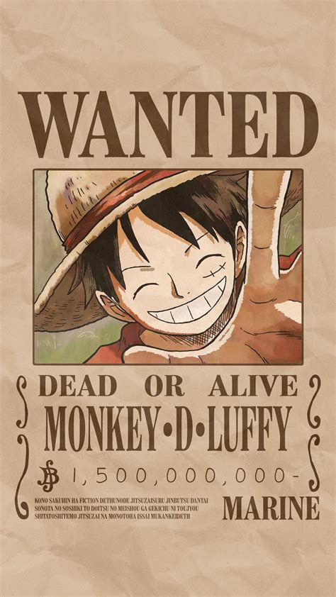Luffy Wanted Poster Black And White