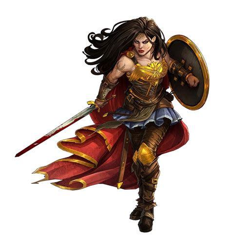 Female Human Wonder Woman Fighter Pathfinder Pfrpg Dnd Dandd 35 5e 5th