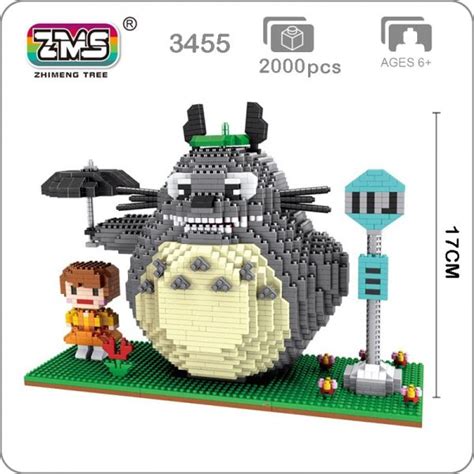 Zms 3455 Large Black Totoro With 2000 Pieces Loz Mini Blocks