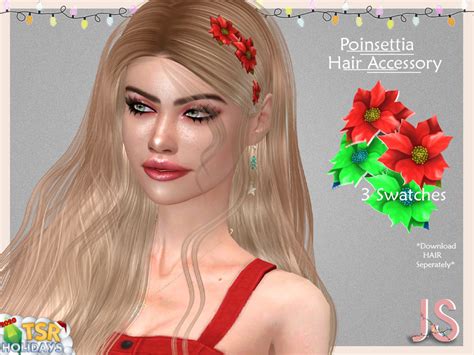 Holiday Wonderland Poinsettia Hair Accessory The Sims 4 Catalog