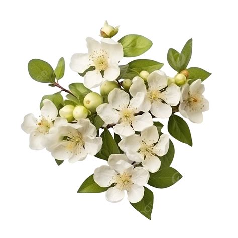 Bouquet Of Flowers Of Apple Tree With Leaves And Buds Apple Blossom