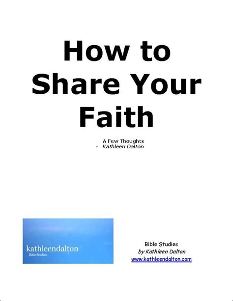 How To Share Your Faith Bible Studies By Kathleen Dalton