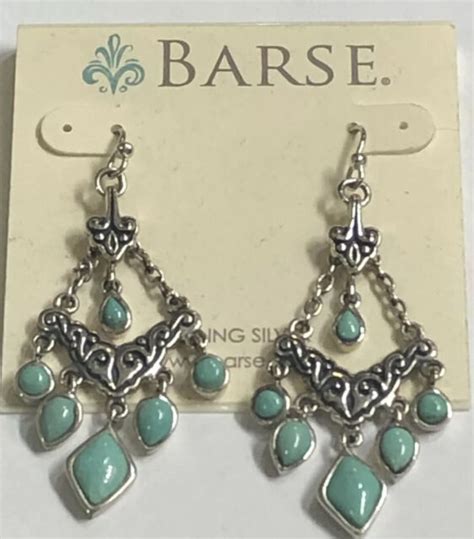 Vintage Barse Sterling Silver Turquoise Chandelier Earrings New Ebay