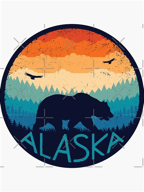Alaska Retro Bear Sticker For Sale By Tigertomdesign Redbubble