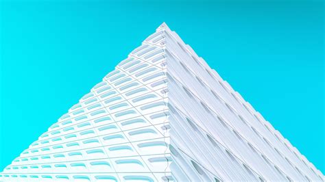 Building Facade Architecture Corner White Minimalism Symmetry 4k