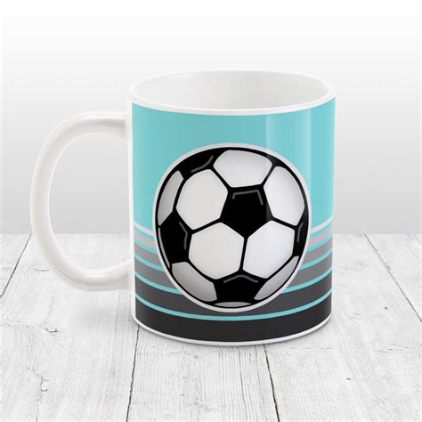 Soccer Ball Mug Teal Soccer T 11oz Or 15oz Ceramic Etsy Uk