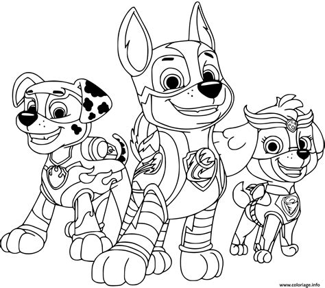 Coloriage la super pat patrouille marcus chase stella  JeColorie.com
