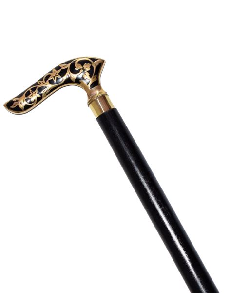 Victorian Brass Walking Stick Cane Brass Handle With Black Etsy India