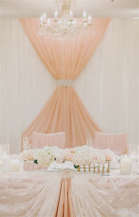 Peach And Ivory Wedding Head Table Backdrop Ideas Emmalovesweddings