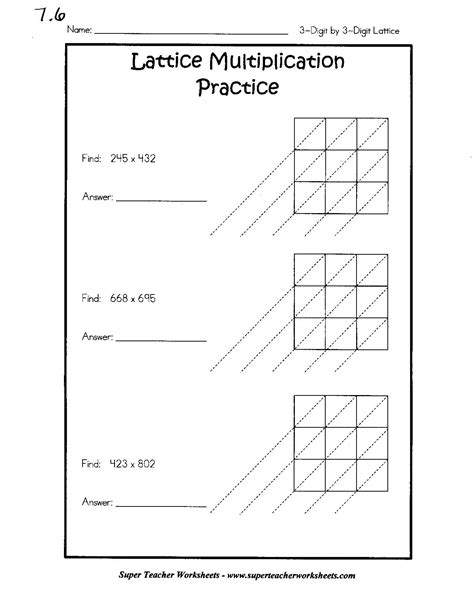 Printable Lattice Multiplication Grids Printable Multiplication Flash