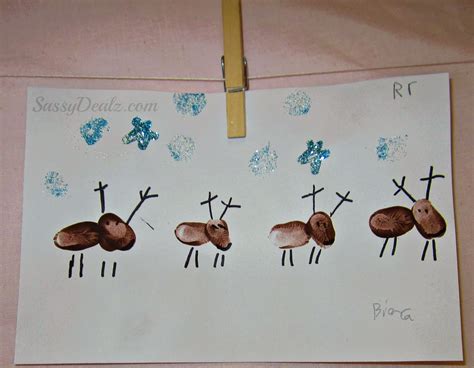 Adorable Fingerprint Reindeer Craft For Kids Crafty Morning