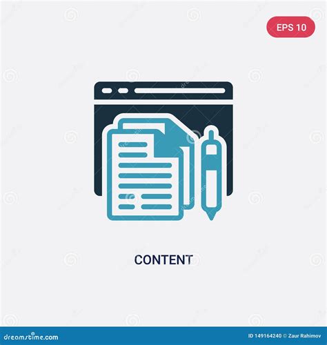 Two Color Content Vector Icon From Seo And Web Concept Isolated Blue