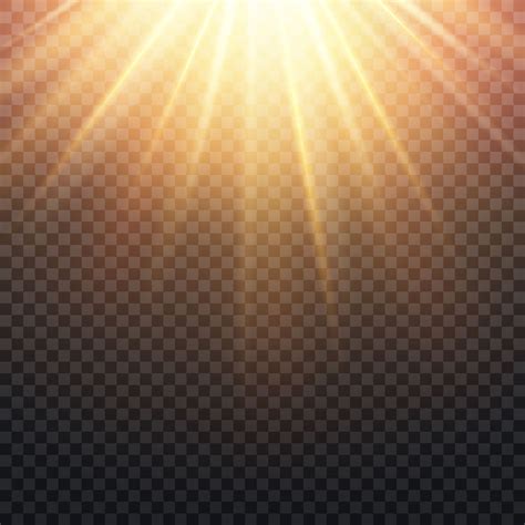 Realistic Transparent Yellow Sun Rays Warm Orange Flare Effect Isolat