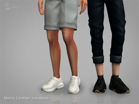 The Sims Resource Jius Mens Leather Sneakers 01