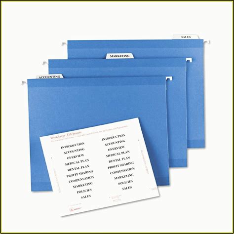 Pendaflex hanging file folder tabs, 1/3 tab, 3.5 inches, blue tab/white insert, 25 per pack (43 1/2 blu). Hanging File Label Template - Template 1 : Resume Examples ...