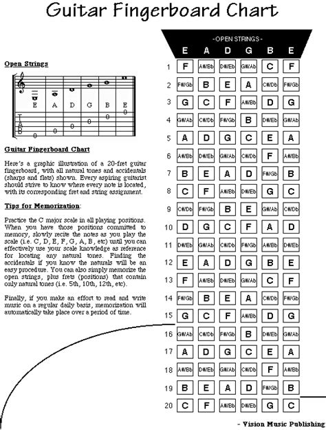 Vision Music S Bass Fingerboard Chart Bass Guitar Notes Learn Bass My