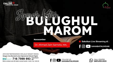 LIVE Kajian Subuh Syarah Kitab Bulughul Marom Ustadz Ahmad