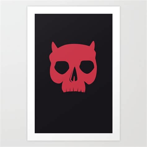 Red Demon Skull Art Print By Jerrys Grindhouse Creative Society6