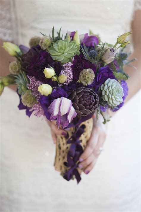 All varieties have been preserved to ensure they will not wilt in the same way living plants would. A Southwest inspired bridal bouquet in purples and greens ...
