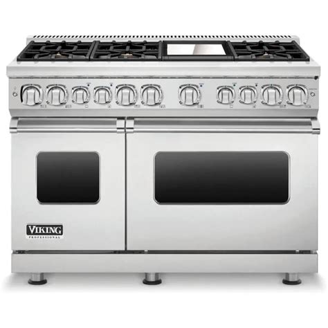 Viking Professional 7 Series 48 Inch 6 Burner Natural Gas Dual Fuel Range With Griddle