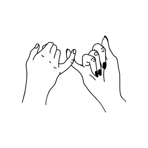 Line art drawing one continuous lineart of a hand holding minimalist style, one, lover, valentine png transparent clipart image and psd file for free download. Pinky Promise logo /// Kt Marie Photos | Art sketches ...