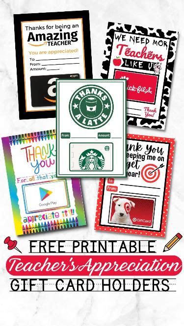 Free Printable Teacher Appreciation Gift Cards