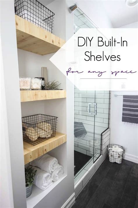 DIY Built In Shelving Tutorial Love Create Celebrate Modern Bathroom Renovations Bathroom