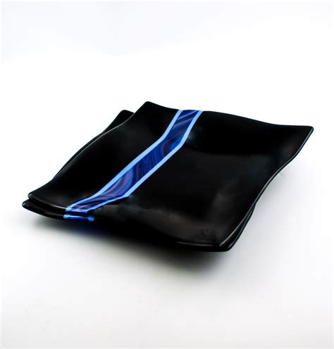 Choose from contactless same day delivery, drive up and more. Buy Handmade Black And Blue Fused Glass Dinnerware Set ...