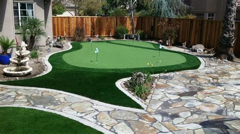 Having your own putting green in your yard makes it easy to practice putting in your extra time #golfers #golfcourse #golfputting #backyard easyturf custom putting green done around the pool. Brentwood, CA Backyard Putting Green - Forever Greens