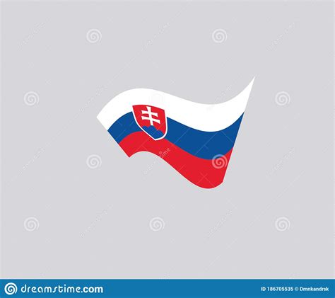 Slovakia National Flag Country Emblem State Symbol Stock Vector