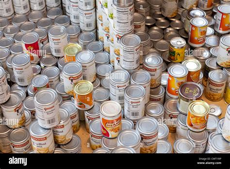 Stacked Canned Food Stock Photo Alamy