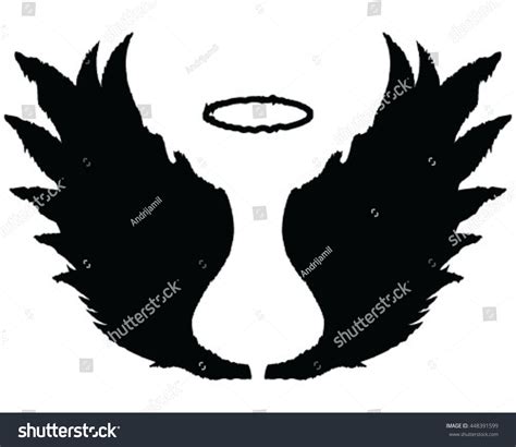 Black Silhouettes Angel Wings Vector Illustration Stock Vector Royalty