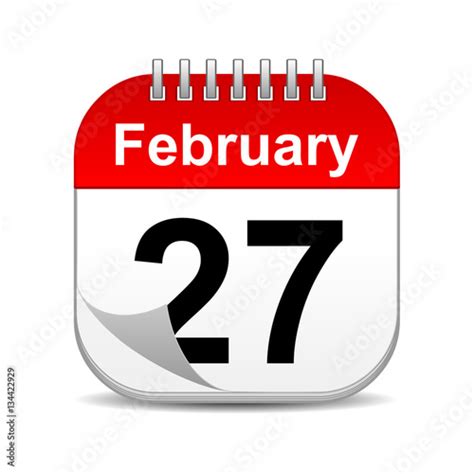 February 27 On Calendar Icon Buy This Stock Illustration And Explore