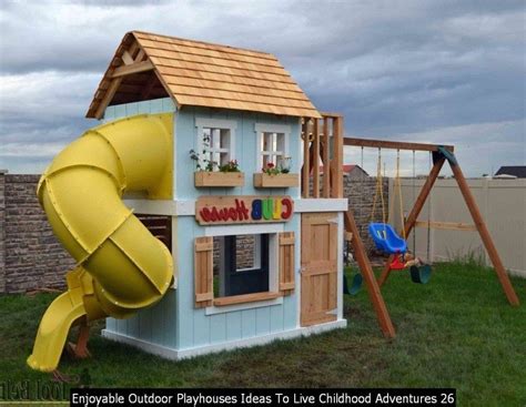 Enjoyable Outdoor Playhouses Ideas To Live Childhood Adventures 26