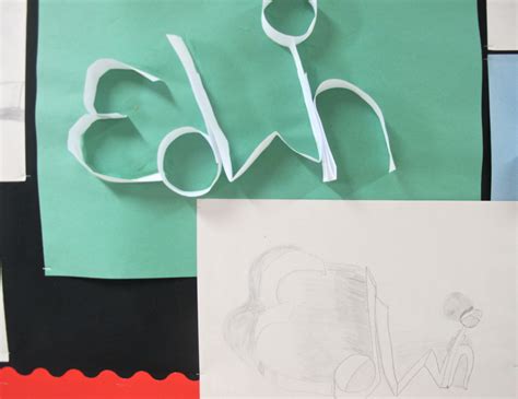 Grade 678 Drawing Ribbon Letters Art Here And There