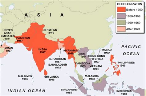 Decolonization In Asia Asia Map Map Historical Pictures
