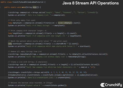 Java Stream API Operations And Lambda Expression Tutorial Crunchify