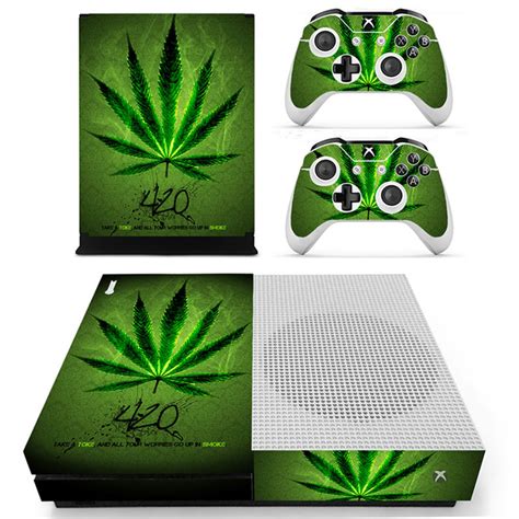 Decal Skin Sticker For Xbox One S Slim Cannabis Weed Skins For Console