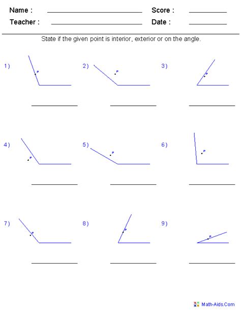 Interior And Exterior Angles Worksheet With Answers Kidsworksheetfun