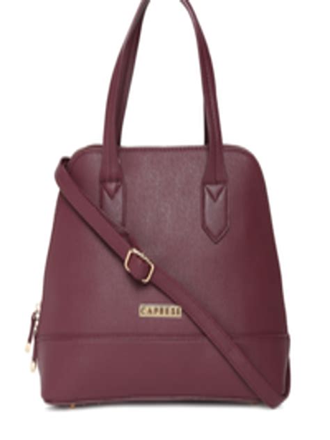 Buy Caprese Burgundy Solid Handheld Bag Handbags For Women 2364966
