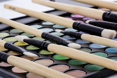 Macro Color Palette And Brushes Stock Image Image Of Paintbrush